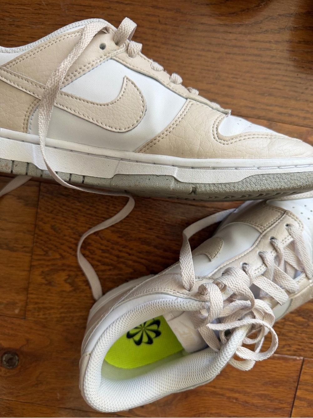 Nike Women's White and Beige Athletic Sneakers